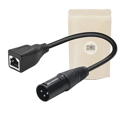 Immagine di Cavo adattatore da RJ45 femmina a XLR DMX maschio 3 poli pin Per illuminazione Adaptout marca francese