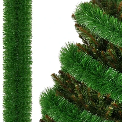 Immagine di SPRINGOS ghirlanda per albero di Natale, 6 m, verde scuro, artificiale decorazione scale e finestre