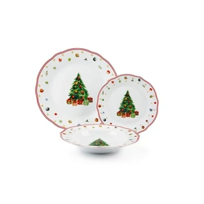 Immagine di Excelsa Christmas Eve Servizio Piatti 18 Pezzi, Porcellana, Multicolore