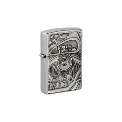 Immagine di Accendino Zippo® Harley Davidson 29266, Antivento Ricaricabile Zippo, Realizzato in Metallo con Caratteristico &quot;click&quot; Color Cromo, Made USA, Ottima Idea Regalo