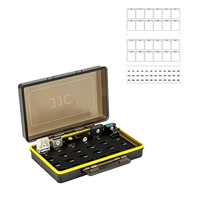 Immagine di JJC 24 slot Mini USB Flash Drive Case Organizer per 20 unità 3.1 3.0 2.0 e 4 C, impermeabile antiurto Memory Stick Holder SanDisk Samsung HP Lexar KingSton Thumb