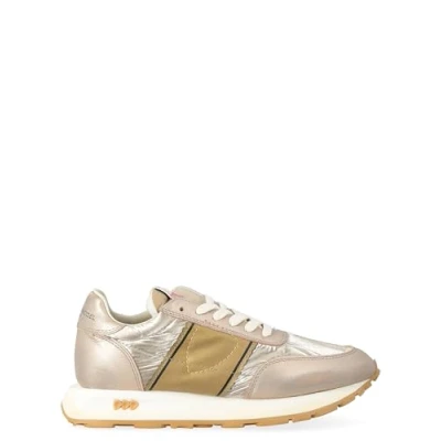 Immagine di Philippe Model Sneaker Running Tour in Pelle Laminata E Banda Oro, Taglia: 36