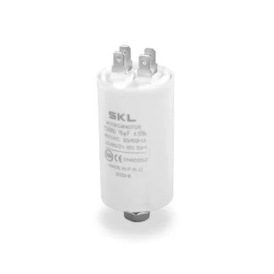 Immagine di DEKAROX condensatore universale 16µF 450 V Ø40 x 70 mm con bande AMP da 6,3 mm, vite di fissaggio M8 CBB60, avviamento e funzionamento per elettrodomestici