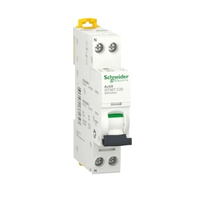 Immagine di Schneider Electric Acti9 iDT40T interruttore modulare 1P+N 20A curva C 4500A/6kA A9P22620