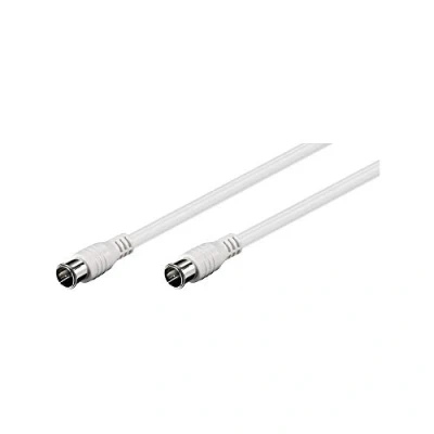 Immagine di Goobay 50748 Cavetto F per Antenna Satellitare Connettori Rapidi (80 dB), Schermatura Doppia, Bianco, 2.5 m Lunghezza del Cavo