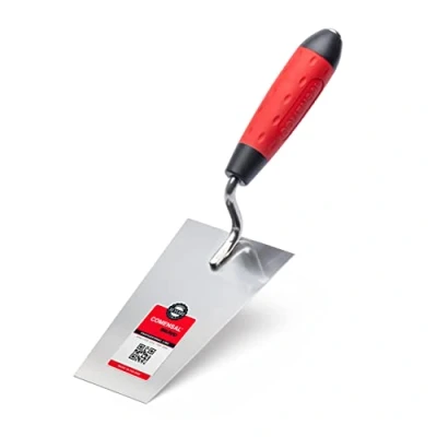 Immagine di COMENSAL® Cazzuola a punta quadra 160mm in Acciaio Inox Inossidabile da muratore con manico gomma Spatola per Stucco Made EU