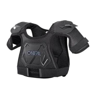 Immagine di O&#039;NEAL Protezione del petto Bambini Motocross Enduro Mesh e schiuma perforante, regolabile con cinturino in vita polsini, età 4 9 anni Pee Wee Chest Guard Nero Bianco Taglia XS/S