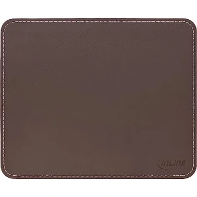 Immagine di InLine® Tappetino per mouse in similpelle di alta qualità, marrone, 255 x 220 3 mm