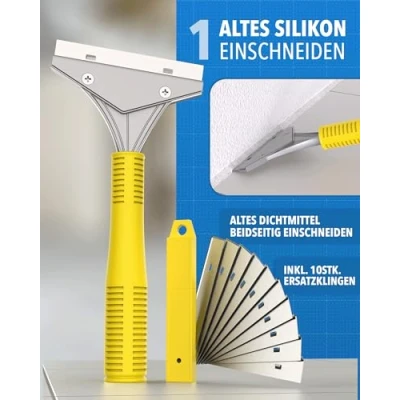 Immagine di STONE REEF Set di attrezzi per la rimozione del silicone incl. coltello fughe, squali, grattacieli fughe