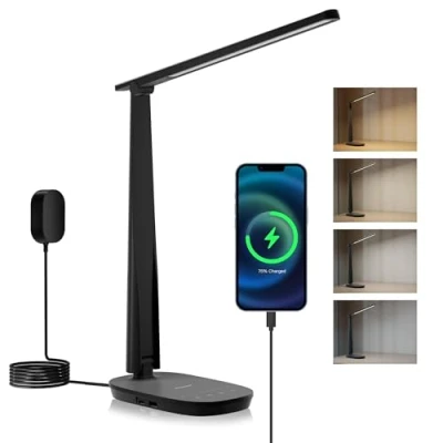 Immagine di Honeywell Lampada da Scrivania, HWT H2 Sunturalux Scrivania a LED Protezione Degli Occhi, con 3 Modalità di illuminazione (Nero)