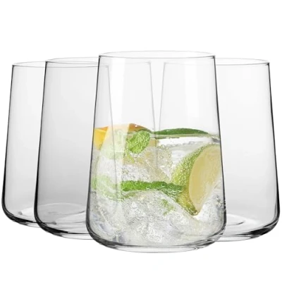 Immagine di Krosno Bicchieri per acqua, bevande e succhi di frutta, design elegante, senza piombo, capacità, collezione Infinity, ideali casa, ristoranti, feste, lavabili in lavastoviglie (4 pezzi, 490 ml)