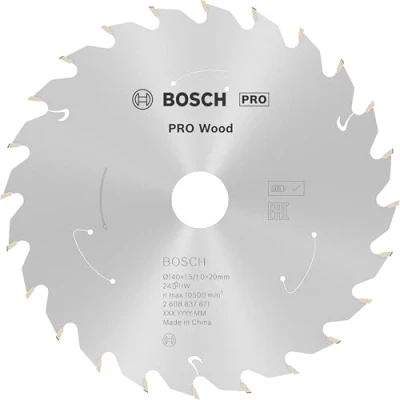 Immagine di Bosch Accessories Power Tools 2608837671 Lama circolare in metallo duro 140 x 20 mm Numero di denti: 24 1 pz.