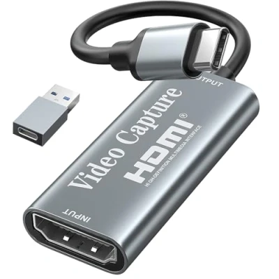 Immagine di scheda di acquisizione video, da HDMI a USB C, 1080p tipo video gioco per editing video/giochi/streaming/insegnamento online