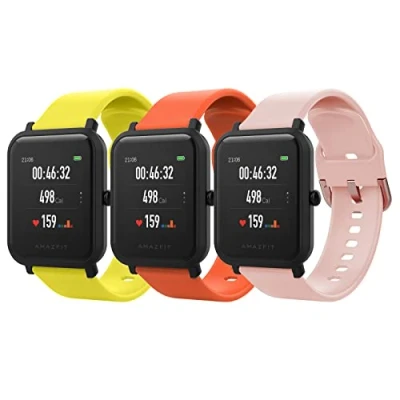 Immagine di MoKo 3 Pezzi Cinturino Compatibile con Amazfit Active/GTS 4/4 Mini/GTS 3/GTS/GTS 2/2 Mini/2e/Bip 3/3 PRO/Bip/Bip Lite/S/U/U PRO/GTR 42mm/Mini, 20mm Sportivo di Ricambio in Silicone, G+A+R
