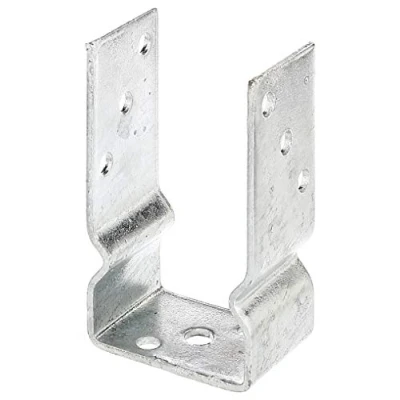 Immagine di Alberts 217617 Staffa portapalo ad U, da avvitare o per la posa in opera nel calcestruzzo, zincata a caldo, zincato larghezza libera 81 mm