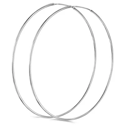 Immagine di Amberta Orecchini a Cerchio da Donna in Argento Sterling 925: Diametro 70 mm