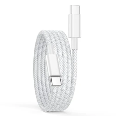 Immagine di Cavo USB Type C 2 Metri, 60W a per iPhone 16/16 Pro Max/15/15 Max/15 Plus, Macbook, iPad Pro/Air, Tipo Ricarica Rapida to Cavetto