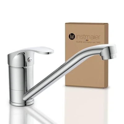 Immagine di instmaier K1 rubinetto da cucina miscelatore per lavello con monocomando orientabile a 360 cromo