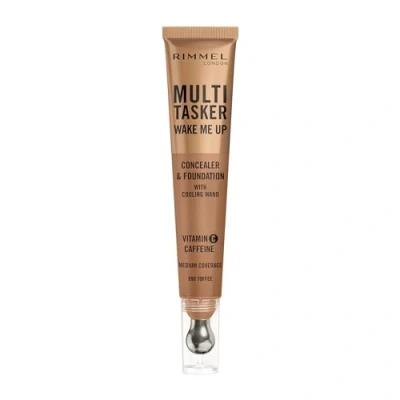 Immagine di Rimmel Multi Tasker Wake Me Up, 090 Toffee, Correttore &amp; Fondotinta, Illumina, Corregge, Copertura modulabile, Finish Radioso, Formula Vegana, 20ml
