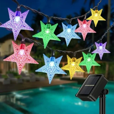 Immagine di ZVO Catena Luminosa Esterno Solare, 50 LED 7M Luci Stringa Stella Energia Solari, 8 Modalità Lucine Fatate Della Decorative Interno Impermeabile IP65 per Giardino Festa Albero Natale(Multicolore)