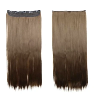 Immagine di CAISHA 70cm Clip In Un Unico Pezzo Nell&#039;estensione Dei Capelli Di Sintetici Mezza Parrucca Liscio Marrone C63