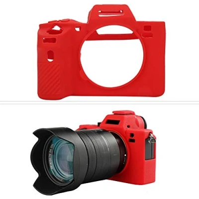 Immagine di Bindpo Custodia di Fotocamera in Silicone per Sony Alpha A72 A7R2 A7S2 A7II A7RII A7SII, Protettiva Gomma Morbida(Red)