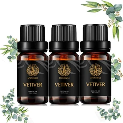 Immagine di Aromaterapia Vetiver oli essenziali di, 100% Pure Profumo Kit, 3*10ml terapeutico Grade Fragrance Set per diffusore, umidificatore, massaggi