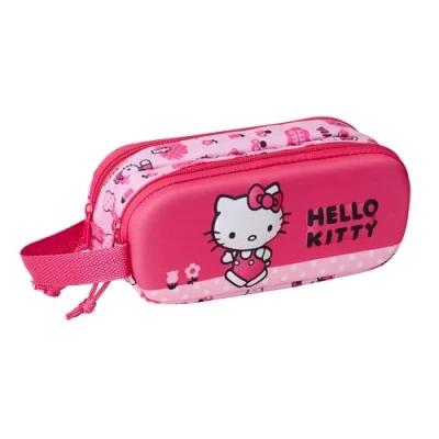Immagine di safta HELLO KITTY 3D astuccio doppio 3D, per bambini, ideale bambini in età scolastica, comodo e versatile, qualità resistenza, 21 x 6 8 cm, Rosa, M, Casual