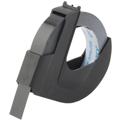 Immagine di DYMO 3D Nastro in rilievo per scrivere Colore Nastro: Nero (trasparente) carattere: Bianco 9 mm 3 m