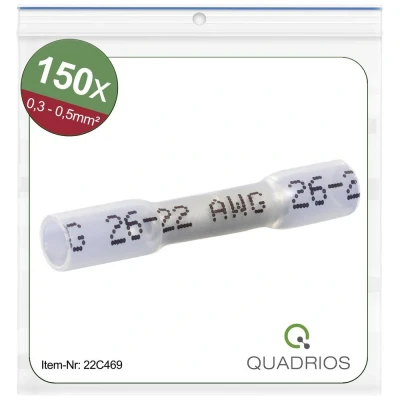 Immagine di Quadrios 22C469 Giuntafilo intermedio con guaina termoretraibile 0.3 mm² 0.5 Completamente isolato Bianco 1 KIT