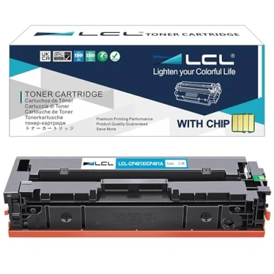 Immagine di LCL Cartucce di Toner Compatibile 201X CF401X High Yield Sostituzione per HP Color LaserJet Pro M252 M252dw M252n MFP M274 M274n M277 M277dw M277n M277c6(1 Pack Ciano)