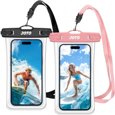 Immagine di JOTO [2 Pezzi Custodia Subacquea Smartphone[30m/IPX8], Porta Cellulare Impermeabile Mare per iPhone 15/14/13/12/11 Pro Max Mini XS XR SE, Galaxy A15/A54/A34/A25/S23/S24, Huawei Xiaomi Fino a 7&quot;