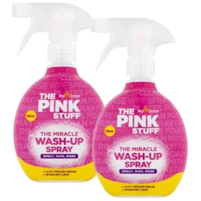 Immagine di The Star Drops Pink Stuff Miracle Detergenti Multiuso Per L&#039;igiene Della Casa (2, Detergente Spray Stoviglie E Superfici 500 Ml)