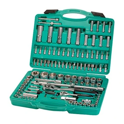 Immagine di Set cricchetti e bussole da 110 pezzi WIESEMANN 80126 lega acciaio in cromo vanadio punte 1/2″ 1/4″ con bocca esagonale PH PZ valigetta per trasporto