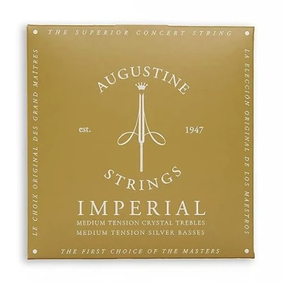 Immagine di Augustine 650467 Corde per Chitarra Classica, Etichetta Imperial, Set Cantini Precision Round High Tensione, Basse Medium Muta Rossa