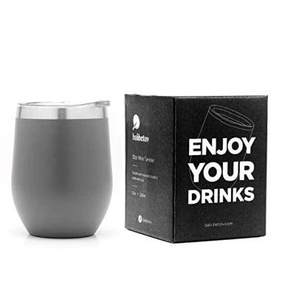 Immagine di BALIBETOV 355ml Tazza Termica, da Viaggio per Caffe, Beuta Vuoto in Acciaio Inossidabile, Termica con Coperchio a Prova di Perdite, Adatta Caffe e Altre Bevande (Grigio)