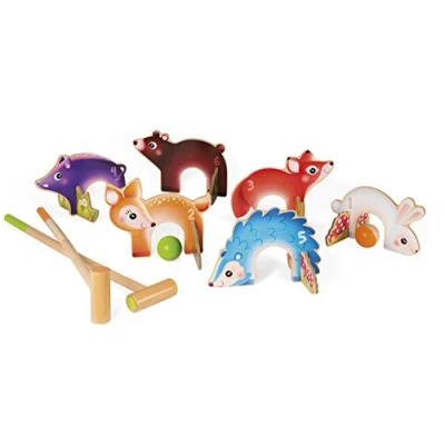 Immagine di Janod Forest Animals Croquet Wood Game Outdoor For children from the Age of 3 J03207, Multicolored