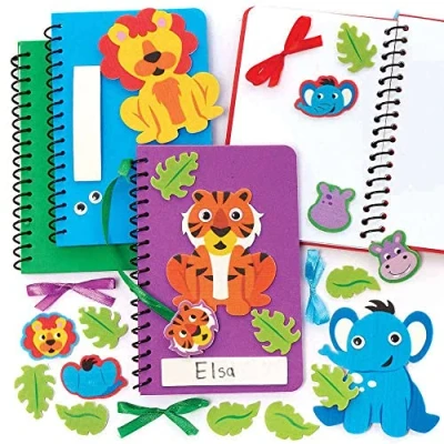 Immagine di Baker Ross FC918 Kit Bloc Notes Animali della Giungla Set di 4, Creativita&#039; per il Tempo Libero I Bambini, assorted