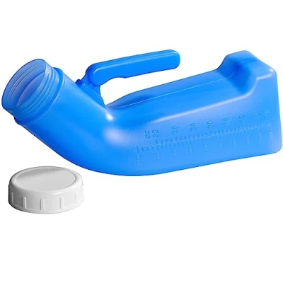 Immagine di Bottiglia per orinatoio portatile da 1 l, in plastica, con coperchio, vasino, campeggio, emergenza