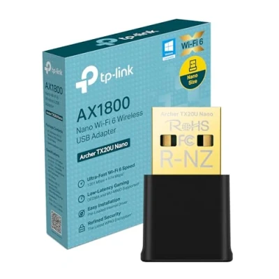Immagine di TP Link Archer TX20U Nano Adattatore USB Scheda di Rete, Wi Fi 6 AX1800 Mbps, Dual Band, OFDMA, MU MIMO, WPA3, Size, Compatibile con Windows 11/10