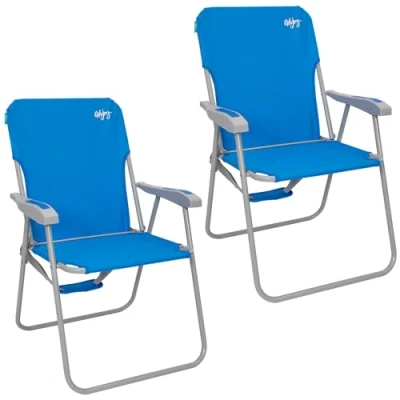 Immagine di #WEJOY Sedia da Spiaggia Pieghevole, Mare Leggera con Schienale Alto Portatile Tracolla, Spiaggina Campeggio Esterno Giardino Picnic Piscina, 1/2 Pezzi