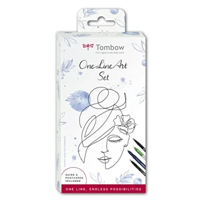 Immagine di Tombow One Line Art Set 6 prodotti Include istruzioni passo per il tuo primo motivo [set Oneline], nero, medio
