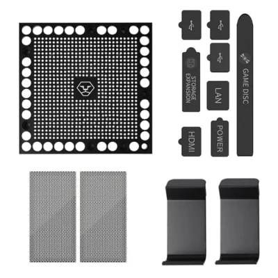 Immagine di Copertura antipolvere per Console Xbox Series X Controller Headset Storage Solution Set con supporto filtro a rete nero