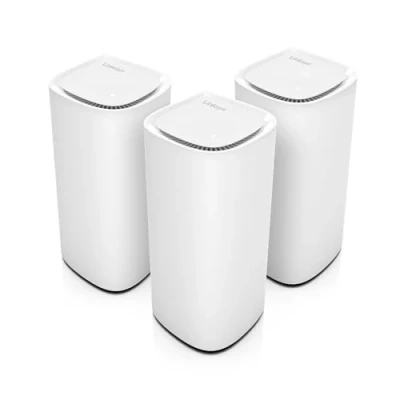 Immagine di Linksys Velop Pro 7 Sistema WiFi Mesh MBE7003, Router Cognitive Tri Band e più di 10 Gbps Velocità, Copre fino a 825 m², Connessione per 600 Dispositivi, Confezione da 3