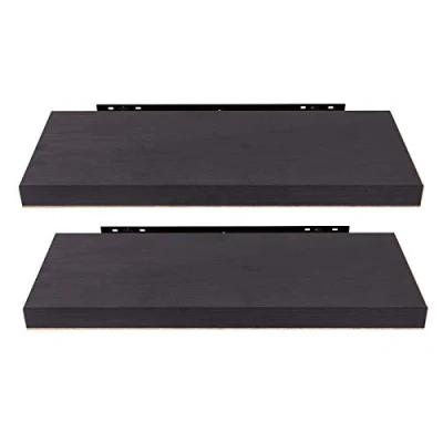 Immagine di EUGAD Mensola a Muro Set da 2, 80cm, Mensole Librerie Parete Scaffale MDF Stile rétro Ripiano Portaoggetti, Noce Scuro, 0126QJ 2