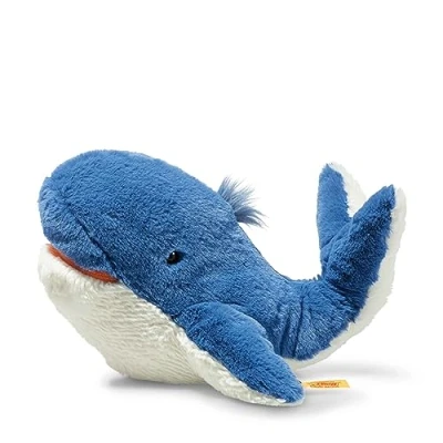 Immagine di Steiff Soft Cuddly Friends Tory Balena, 28 cm, Peluche per Bambini, Morbido e Avvolgente, Lavabile, Blu (063831), Colore