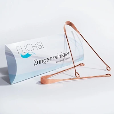 Immagine di fuchsi 2 Pezzi Puliscilingua in Rame Anti microbico Estremamente Efficace Lingua più Pulita Ideale per la Cura Dentale Facile da Usare e Pulire Antibatterico 100%