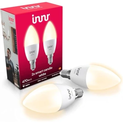 Immagine di Innr Smart Lampadina LED E14 Candela, Lampadine Luce Calda, Compatibile con Hue*, Alexa, Amazon Echo (4a gen), Lampade Zigbee, Dimmerabile, 470 lumen 2 Pack