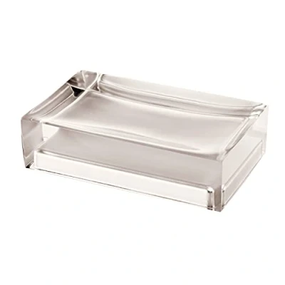 Immagine di Gedy Auckland saponetta, Misure e Peso: 3X11X7 CM &amp; 0,15 kg, Porta Sapone Solido in Resina Trasparente di Alta qualità, Finitura Tortora Chiaro, Design R&amp;S, Fatto a Mano, 2 Anni Garanzia, Unica