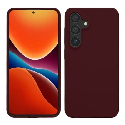 Immagine di kwmobile Custodia Compatibile con Samsung Galaxy S24 Cover Back Case per Caricatore Wireless Antiurto e Flessibile in Silicone TPU viola bordeaux